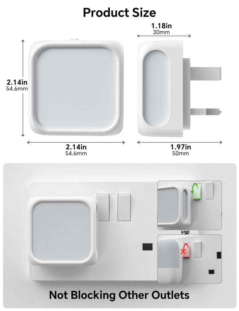 PURSNIC Night Light Plug in Wall، من الغسق إلى الفجر، 3000K أبيض دافئ، 2 حزمة - Image 5