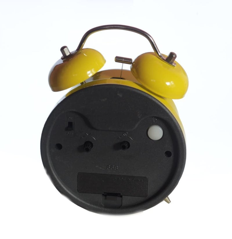 Lilone Emoji Design Yellow Twin Bell Loud Alarm Clock for Heavy Sleepers for Home Decor Kids Room - Image 4