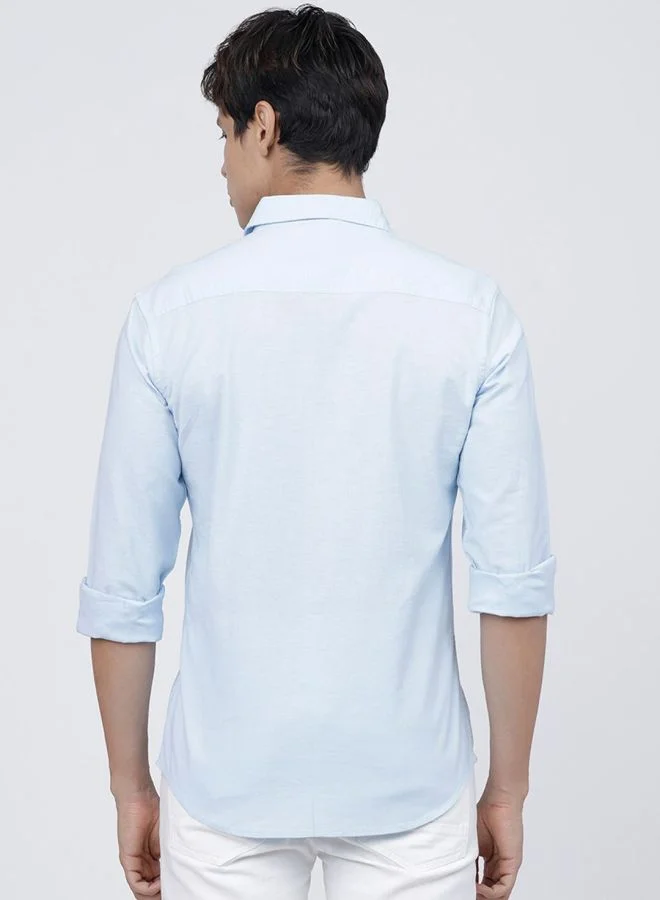 شركة المرآب الهندية Men Slim Fit Solid Full Sleeves Cutaway Collar Casual Shirt