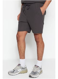 trendyol Basic Smoked Regular/Normal Fit Medium Length Laced Textured Wrinkle-Free Ottoman Shorts TMNSS23SR00039  - Image 2