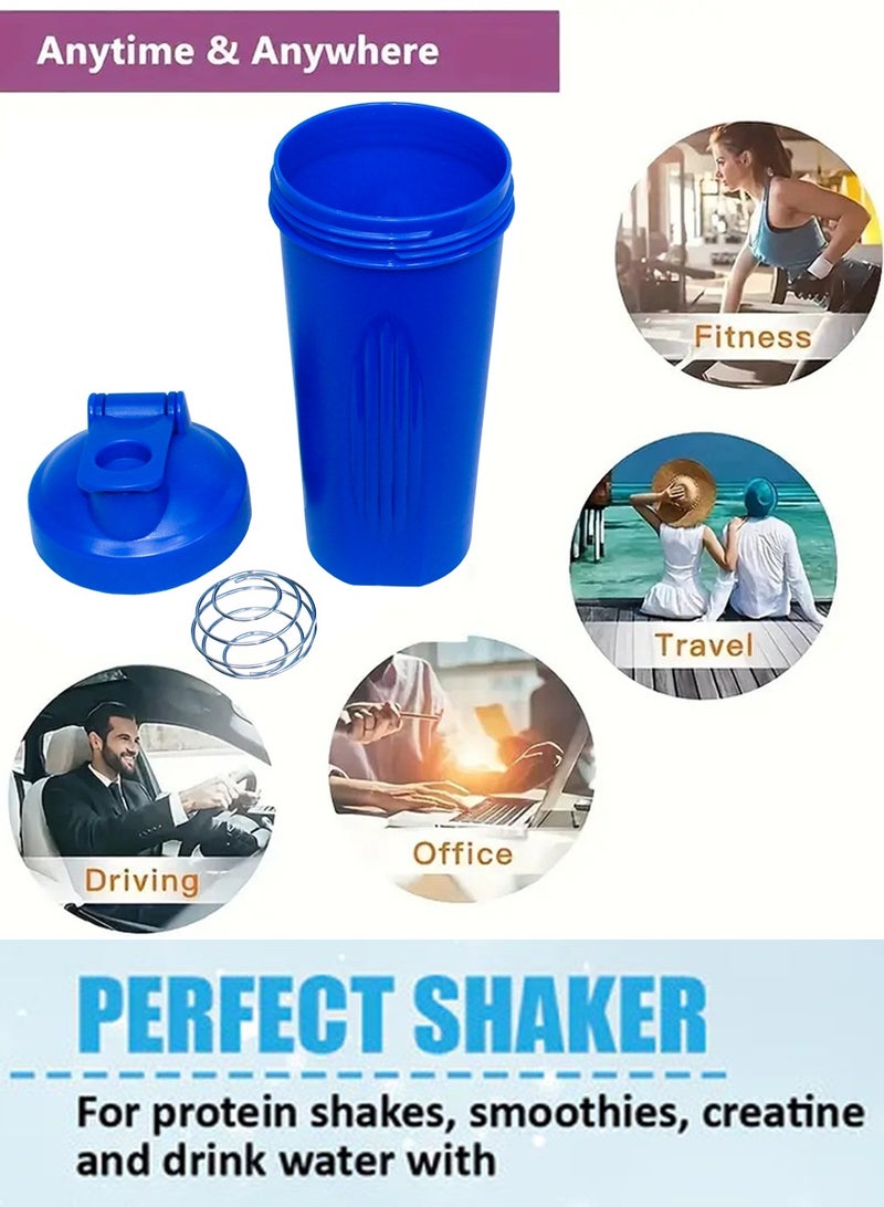 قطوب زجاجة شيكر للبروتين وللمساحيق والملاحق - 600 مل زجاجة بروتين مع مقياس مانعة للتسرب - مثالية لما قبل وبعد التمارين، مخفوق البروتين، نادي رياضي، اللياقة البدنية والرياضة - Image 2