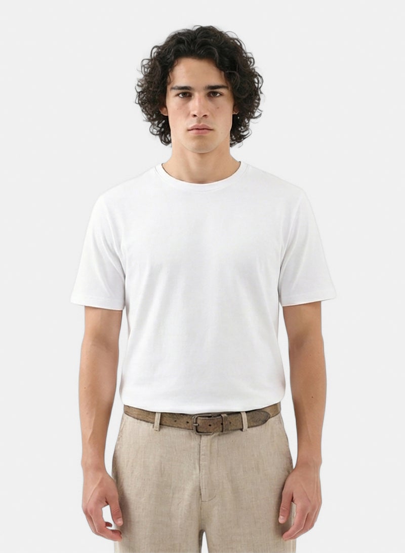 RAVIN Men Solid Crew Neck Short Sleeves Basic Tee - Image 1