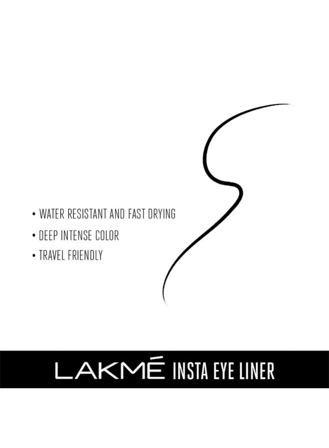 Lakme Insta Liquid Eye Liner, Black, Long Lasting Waterproof Liner with Brush for Even Strokes - Smudge Proof Eye Makeup, Does Not Fade, 9 ml - Image 4