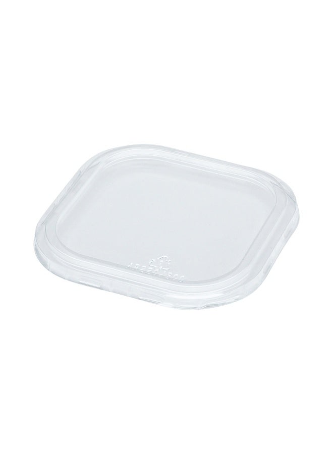 Restaurantware LIDS ONLY: Flat Lids For 10 Ounce Disposable Ramekins, 100 Square Lids For Creme Brulee Disposable Cups - Clear Plastic Lids For Disposable Baking Cups, Baking Cups Sold Separately - Image 1