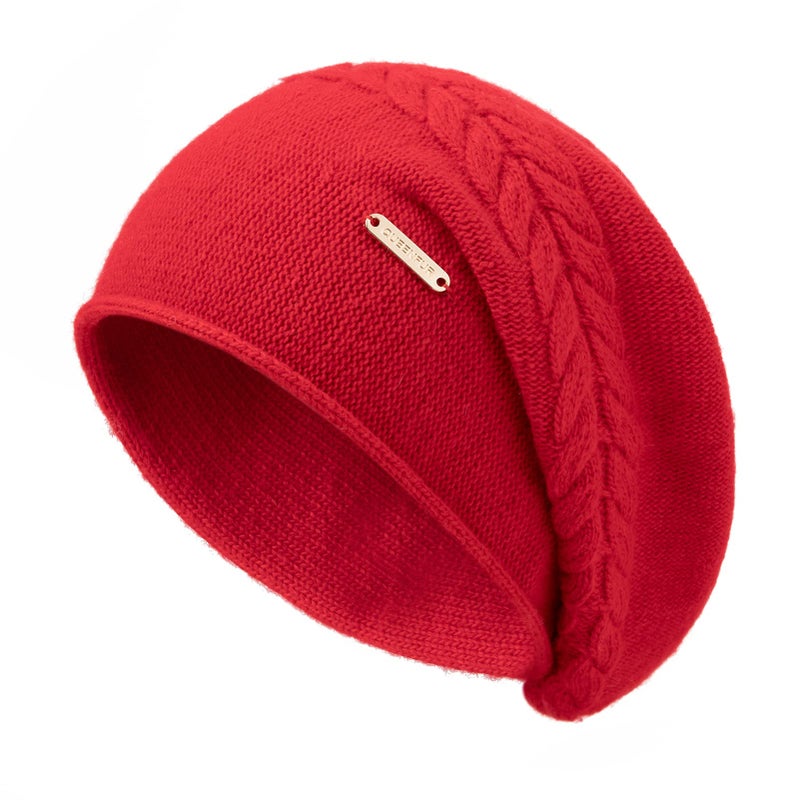 QUEENFUR Knit Slouchy Beanie Hats for Women Cashmere Ski Cap Knitted Wool Soft Warm Winter Hat - Image 1