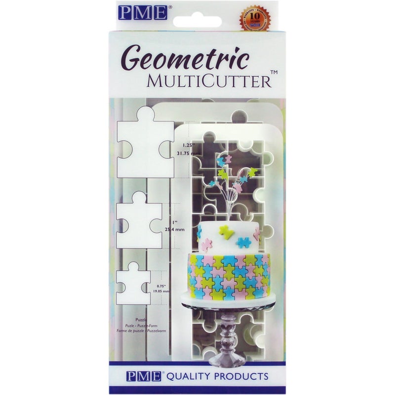PME Geometric Multicutter for Cake Design Puzzle Small Medium  Large Size Set of 3