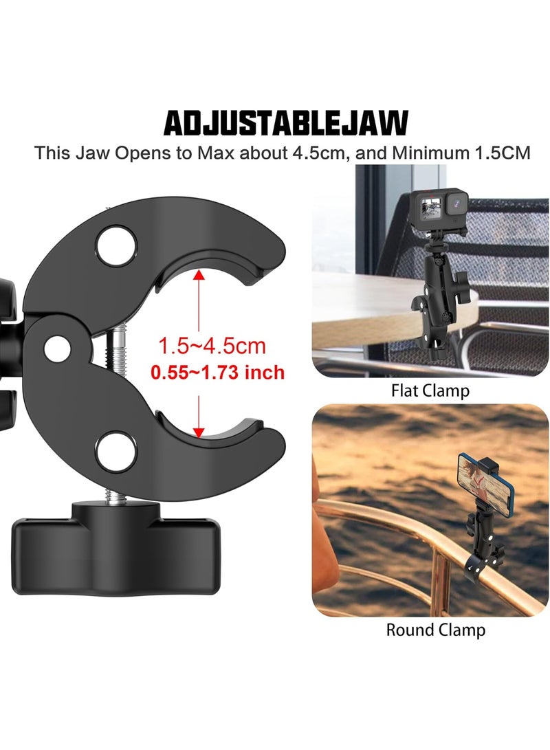 والالا طقم تثبيت كاميرا الحركة للدراجات النارية، مشابك تثبيت على مقود الدراجة، عصا سيلفي قابلة للتعديل وغير مرئية بمشبك مزدوج متوافقة مع كاميرات Insta 360 X4 X5 و GoPro، لتسجيلات ركوب الدراجات - Image 3