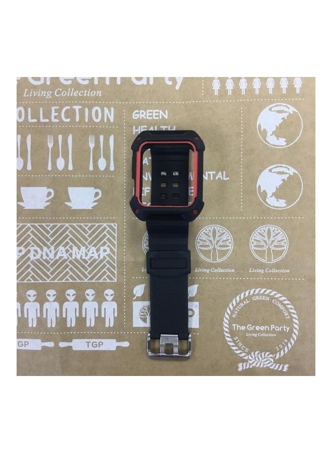 نيبمينينت سوار بديل لساعة أبل سيريس 1/2/3 مقاس 38/40 مم . أسود/أحمر - Image 4