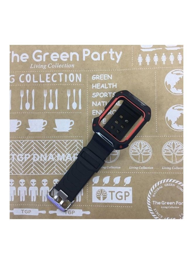 نيبمينينت سوار بديل لساعة أبل سيريس 1/2/3 مقاس 38/40 مم . أسود/أحمر - Image 5