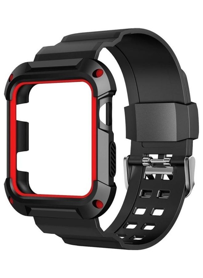 نيبمينينت سوار بديل لساعة أبل سيريس 1/2/3 مقاس 38/40 مم . أسود/أحمر - Image 2