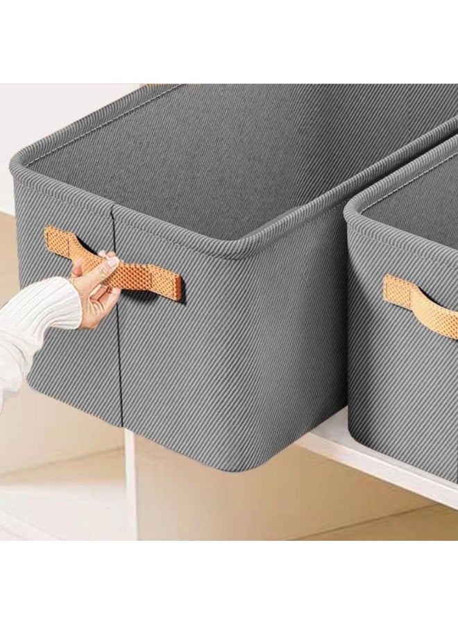 Living Fabric Clothing Storage Box 42x28x25 cm for Wardrobe and Drawer Organization with Sturdy Side Handles and Modern Design - Image 2