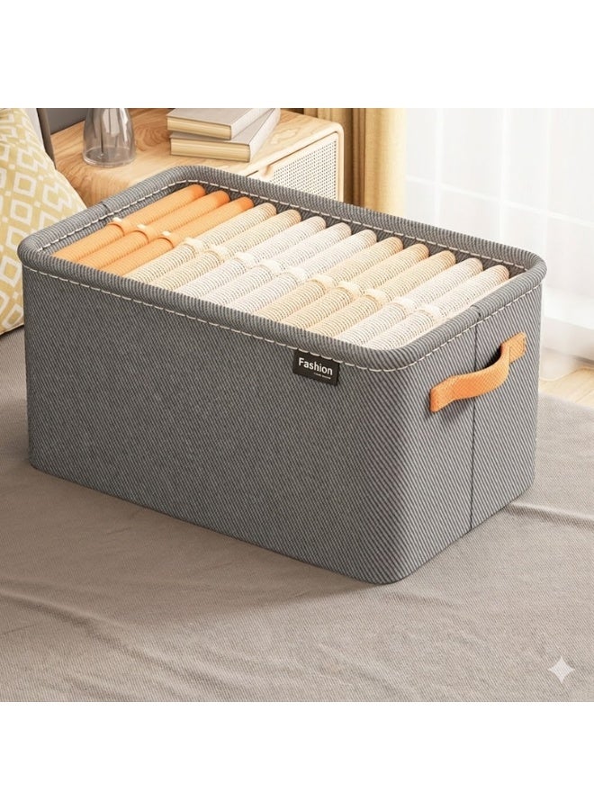 Living Fabric Clothing Storage Box 42x28x25 cm for Wardrobe and Drawer Organization with Sturdy Side Handles and Modern Design - Image 1