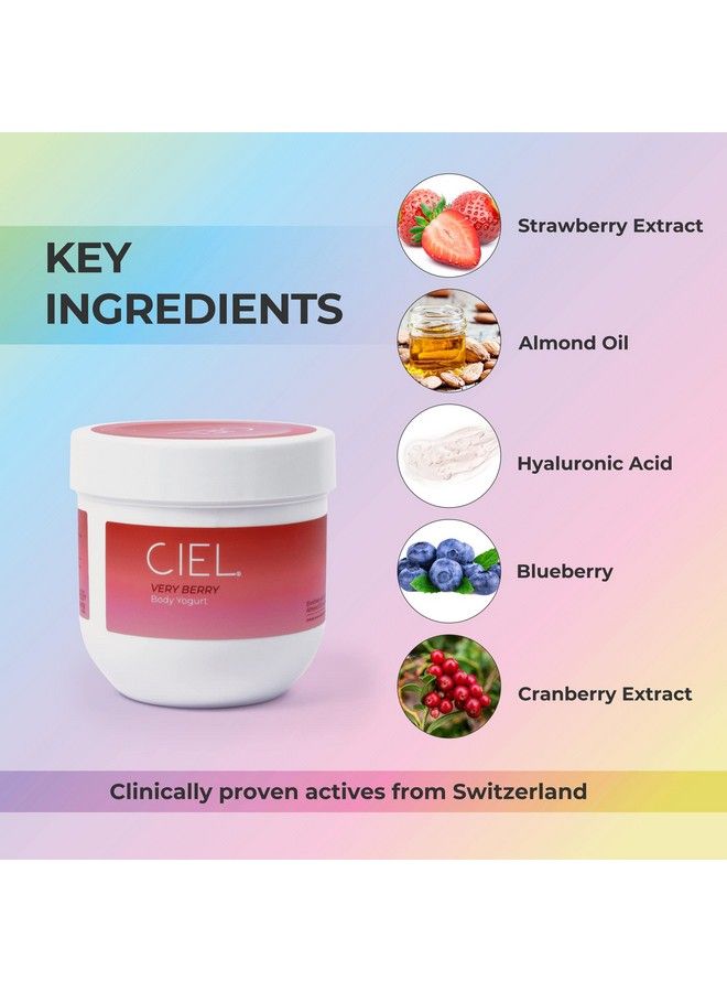 CIEL Body Yogurt For Soft Hydrated & Supple Skin ; Lightweight Long Lasting Moisturizer ; 200 Gm ; 100% Vegan For All Skin Types (Very Berry) - Image 5