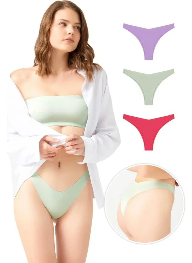 كوتن هيل Laser Cut Women's Brazilian Panties 3 Pack-1