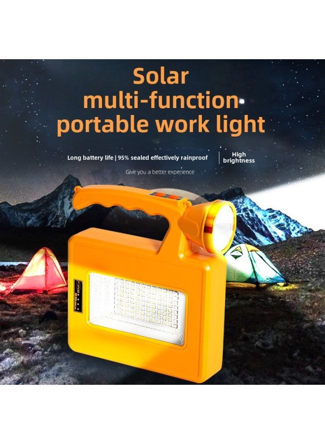 كشاف LED متعدد الوظائف خارجي مقاوم للماء وشحن بالطاقة الشمسية، مصباح يدوي قوي، فانوس تخييم محمول، اللون: V19-solar Flashlight Model (100w) - Image 2