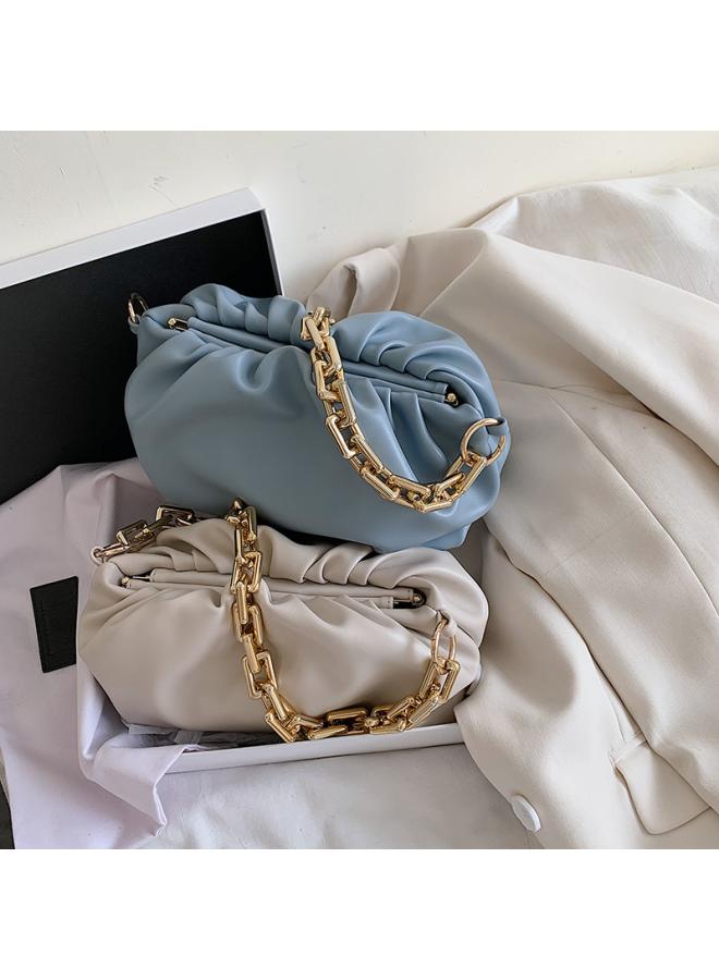 SHAKA Underarm Small Bag Women's New Korean Style Fashionable Elegant Cloud Bag Internet Celebrity All-match Chain Pleated Shoulder Bag - Image 3