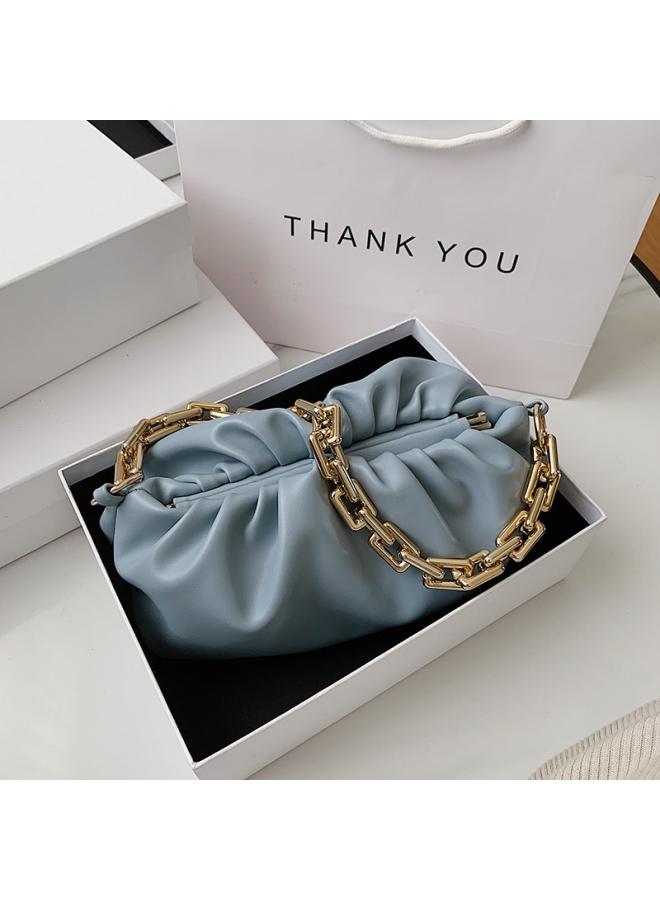 SHAKA Underarm Small Bag Women's New Korean Style Fashionable Elegant Cloud Bag Internet Celebrity All-match Chain Pleated Shoulder Bag - Image 2