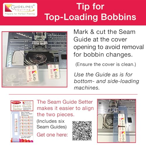 Guidelines4quilting 6-Pack Seam Guides - Peel-and-Stick, Removable Adhesive Leaves No Residue. Accurate Fabric Guide for Sewing. Perfect Height for Double-Layered Fabric. Fits All Sewing Machines - Image 4