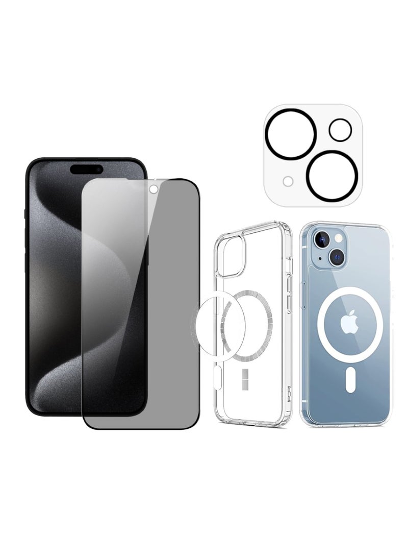 DIGI CORE 3 Pack Full Coverage iPhone 15 Case 6.1 Inch With iPhone 15 Camera Lens Protector And iPhone 15 Privacy Screen Protector 6.1 Inch For iPhone 15 Magsafe Case - Image 1