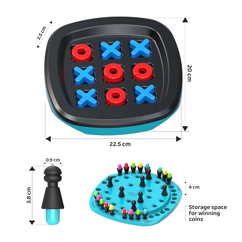 FLYI Combo of 2-in-1 BLOWEST Colorful Memory Chess & XOX Game for Kids & Adults, 3+ Years, Memory Match Stick Chess Game, Family Funny Block Board Games, Brain Training & Educational Board Games - Image 4