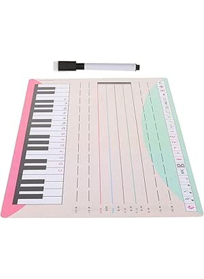Dry Erase Music Staff White Board 11.67x8.25 Inch with Marker for Note Practice Classroom Home - Image 1