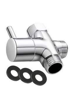 Peachjoy G1/2" Shower Head Diverter Valve, Solid Brass Shower Arm Diverter Valve for Hand Held Showerhead and Fixed Spray Head, 20mm Diameter 3-Way Universal Shower System Replacement Part (Chrome Finish)  - Image 1