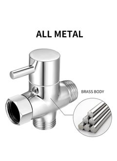 Peachjoy G1/2" Shower Head Diverter Valve, Solid Brass Shower Arm Diverter Valve for Hand Held Showerhead and Fixed Spray Head, 20mm Diameter 3-Way Universal Shower System Replacement Part (Chrome Finish)  - Image 4