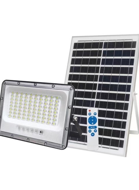 كشاف LED يعمل بالطاقة الشمسية بقوة 300 واط، مع جهاز تحكم عن بعد