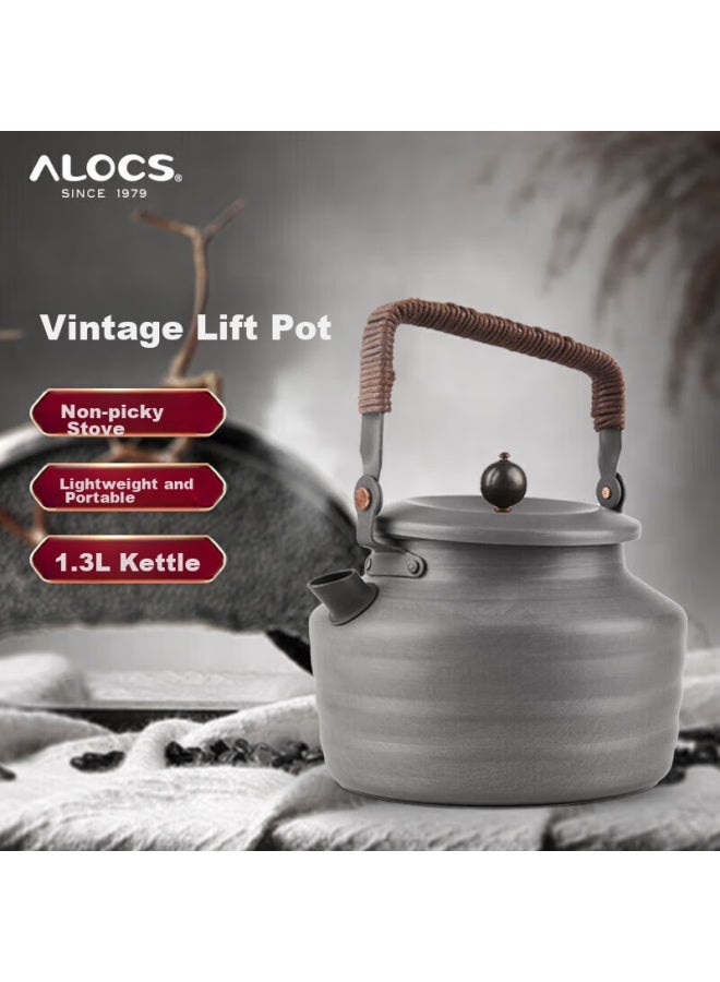 ALOCS Ailu Customer Outdoor Kettle, Tea Set, Camping Kettle, Self-driving Tour Equipment, Tea Brewing Pot, 1.3l Xintang Kettle - Image 3