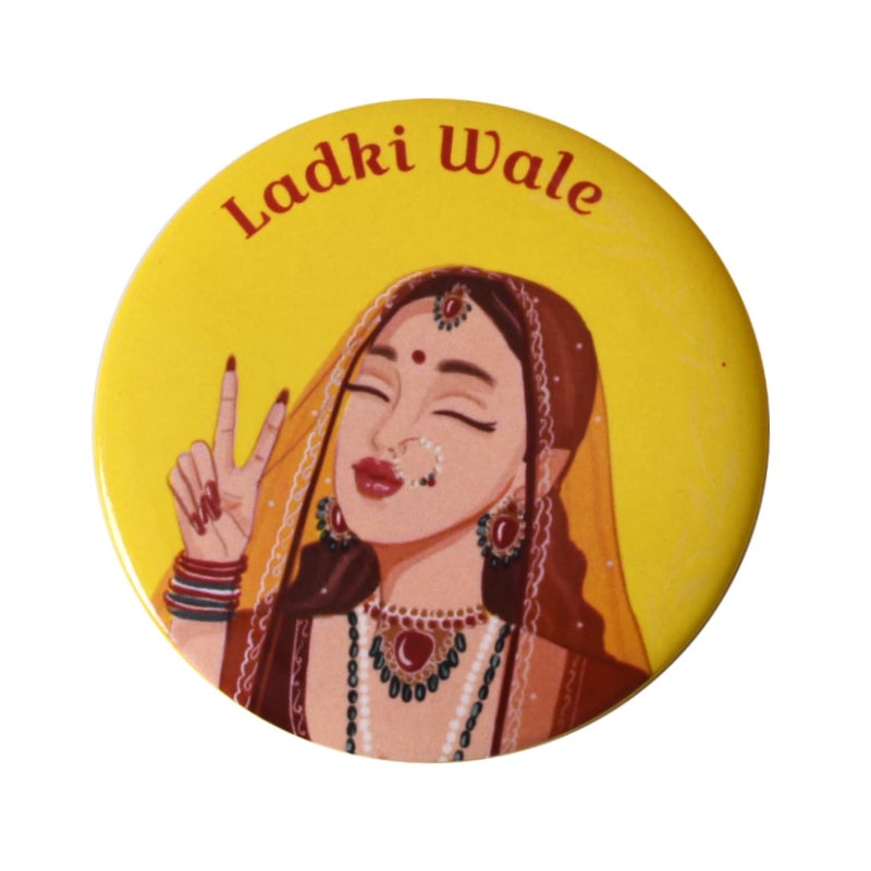 Papboo Ladki Wale, Team Groom Glossy Finished Wedding Badges (Multicolor, 54 Mm) Pack of 15 - Image 4