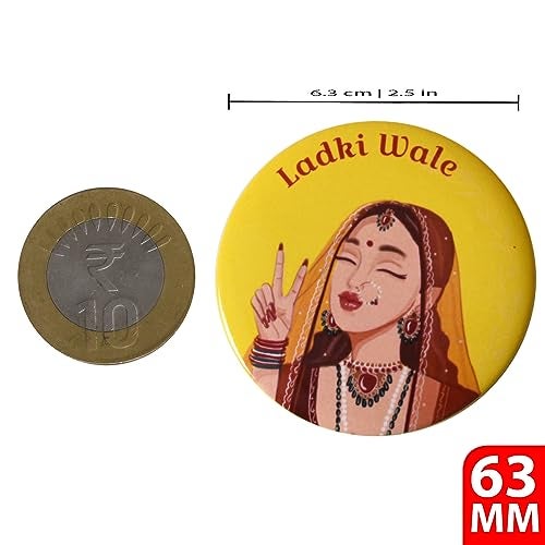 Papboo Ladki Wale, Team Groom Glossy Finished Wedding Badges (Multicolor, 54 Mm) Pack of 15 - Image 3