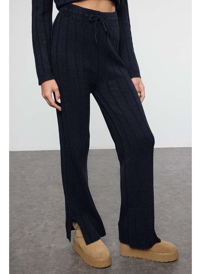trendyol Navy Blue Crop Sweater-Pants Knitwear Bottom-Top Set TWOAW25AU00038  - Image 4