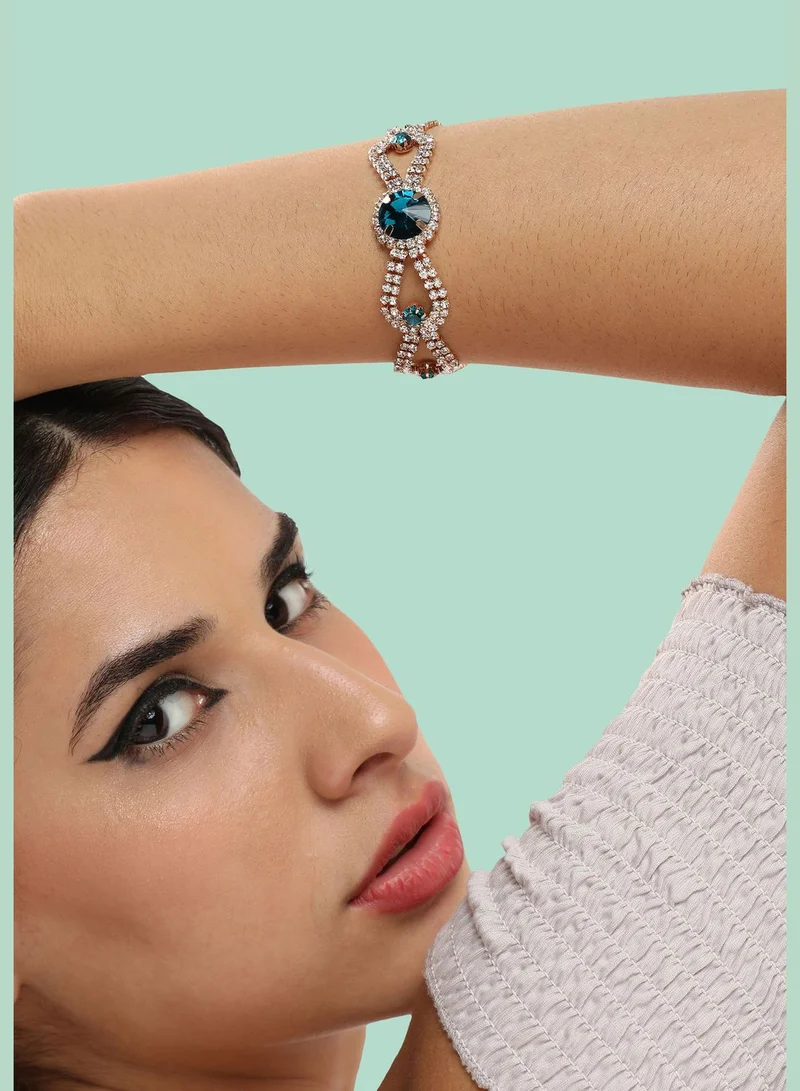 SOHI Gold Plated Party Designer Stone Bracelet For Women