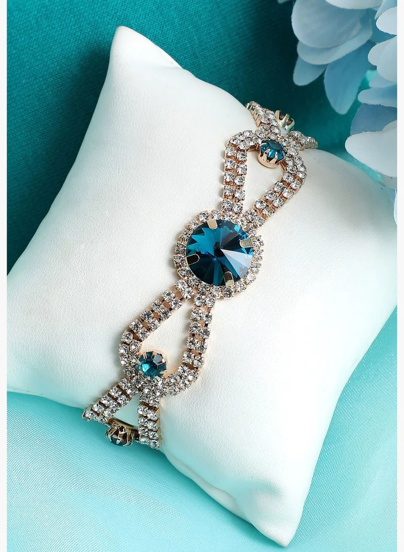 SOHI Gold Plated Party Designer Stone Bracelet For Women