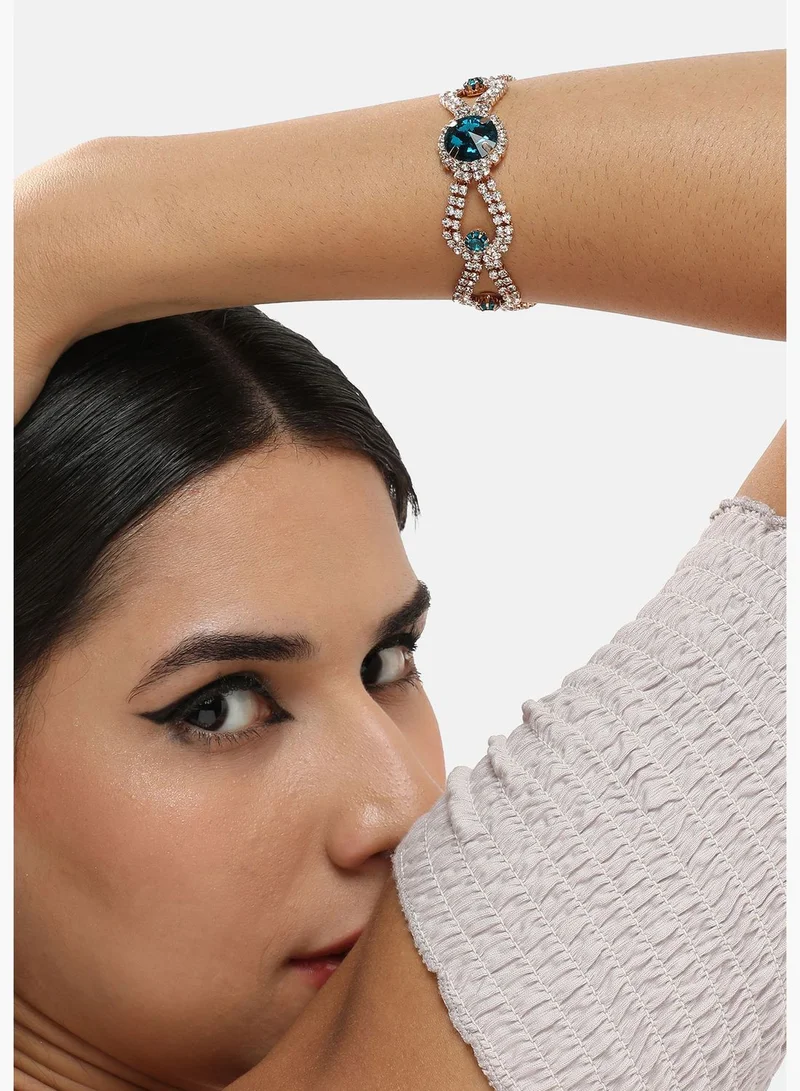 SOHI Gold Plated Party Designer Stone Bracelet For Women