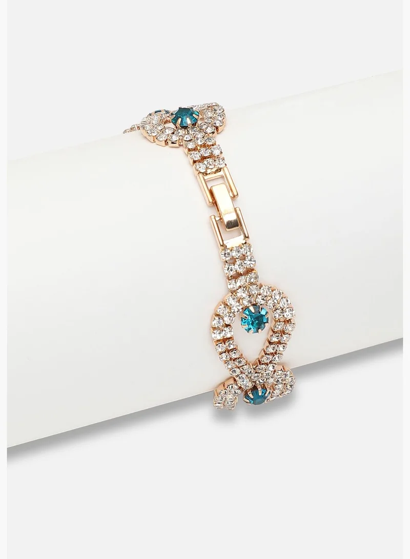 SOHI Gold Plated Party Designer Stone Bracelet For Women