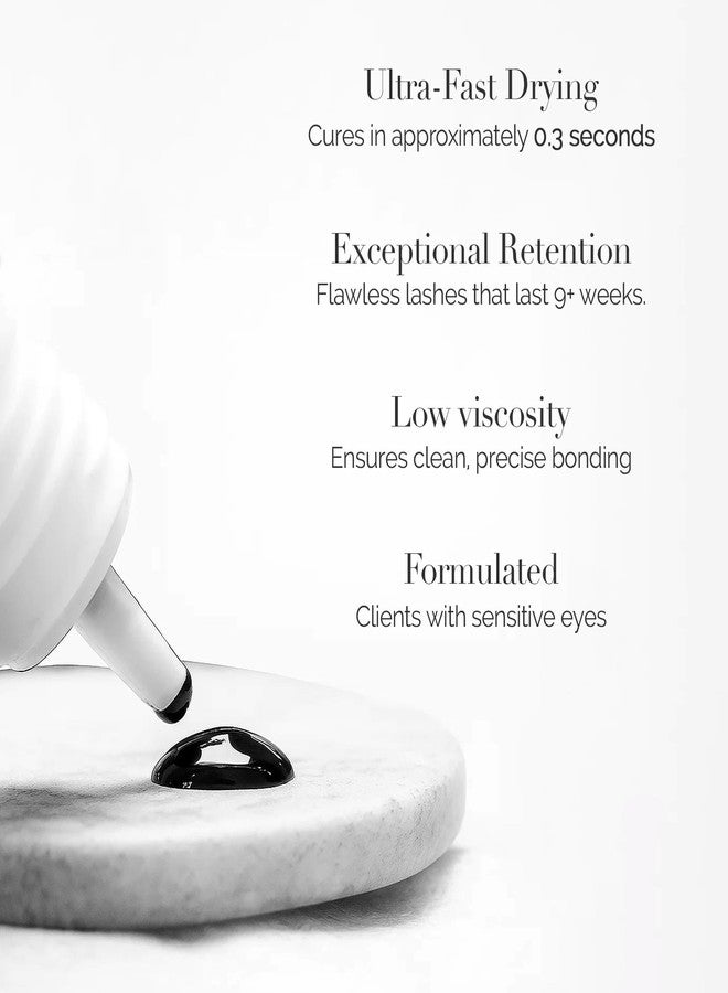 DLUX PROFESSIONAL Eyelash Extension Adhesive 3ml – Quick 0.3s Dry Time, Low Fume Formula, Lightweight Watery Texture, Strong Bond, Sensitive Eye Safe, Ideal for Lash Artists - Image 2