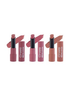 Mars MARS Matte Box Set of 3 Lipsticks for Women | Long-Lasting | Smooth Finish | Moisturising | One Swipe Pigmentation | (3x3.2 gm) (02-Peaches & Nudes)  - Image 5