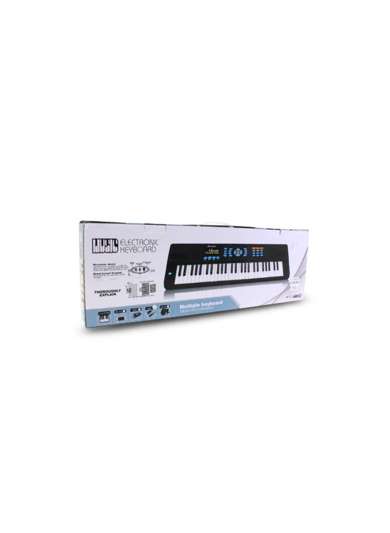 Prime Electronic Keyboard with Microphone & USB – 54 Keys – Black – Model HS-5470A - Image 1
