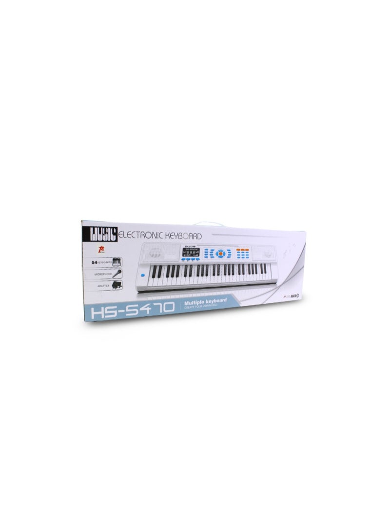 Prime Electronic Keyboard with Microphone & USB – 54 Keys – Black – Model HS-5470A - Image 2