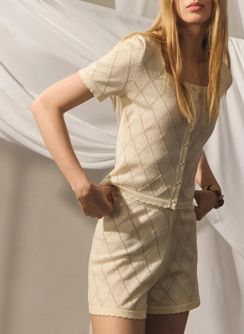Lichi  Knitted cardigan with short sleeves for Women | Best Price UAE