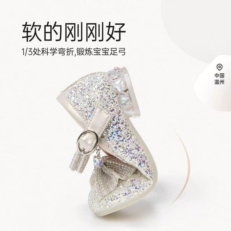 Girls'' Shoes Elsa High-Heeled Princess Shoes 2026 Spring and Autumn New Children''s Soft-Soled Crystal Shoes for Girls Soft-Soled Small Leather Shoes - Image 4