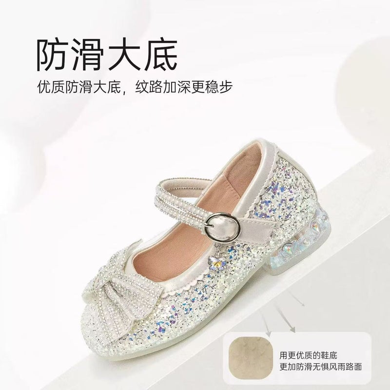 Girls'' Shoes Elsa High-Heeled Princess Shoes 2026 Spring and Autumn New Children''s Soft-Soled Crystal Shoes for Girls Soft-Soled Small Leather Shoes - Image 5