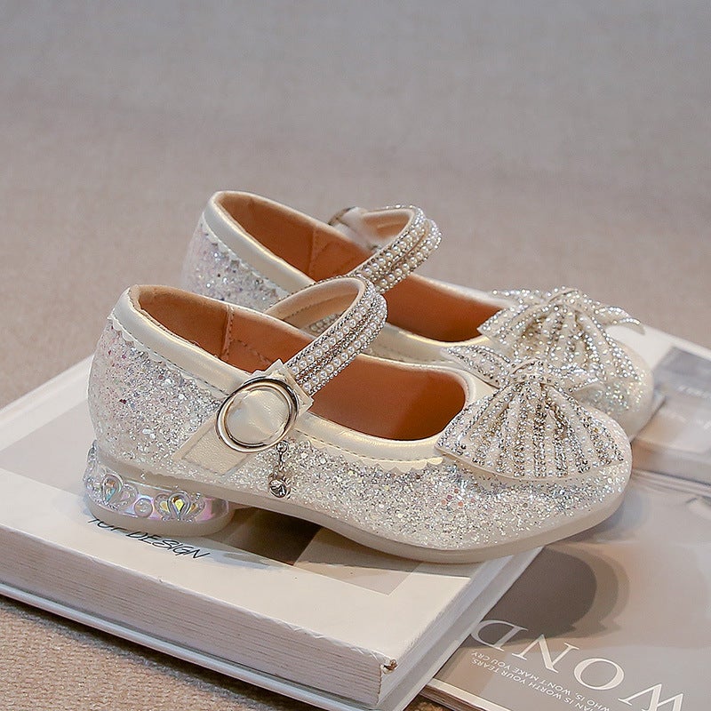 Girls'' Shoes Elsa High-Heeled Princess Shoes 2026 Spring and Autumn New Children''s Soft-Soled Crystal Shoes for Girls Soft-Soled Small Leather Shoes - Image 2