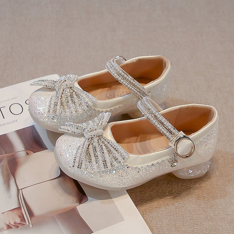 Girls'' Shoes Elsa High-Heeled Princess Shoes 2026 Spring and Autumn New Children''s Soft-Soled Crystal Shoes for Girls Soft-Soled Small Leather Shoes - Image 3