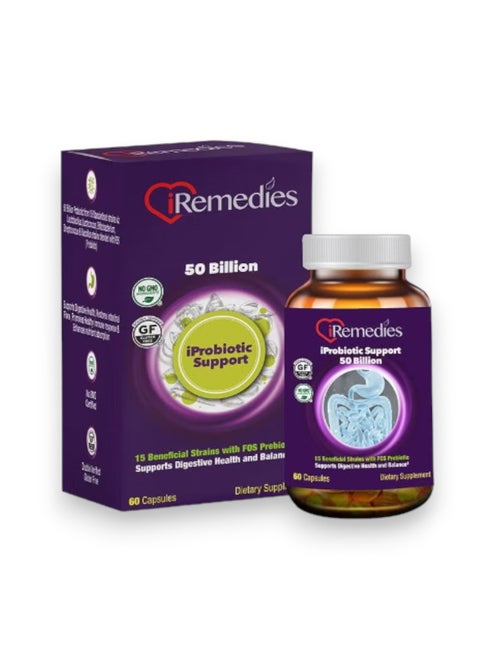 Iprobiotic Support+50 Billion CFU, 60 Capsules, 60 Servings