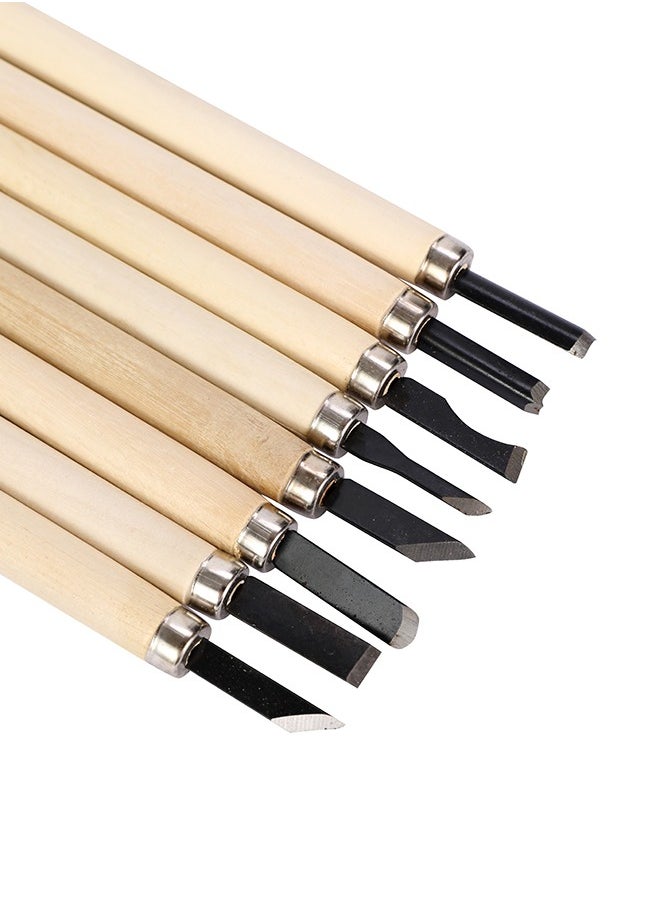 LAWAZIM Wood Carving Set -8 Piece- Professional Tools with Ergonomic Handles, Sharp Angled and Curved Blades, for Detailed Sculpting, Furniture Carving, DIY Woodcraft, and Fine Woodworking Projects  - Image 4