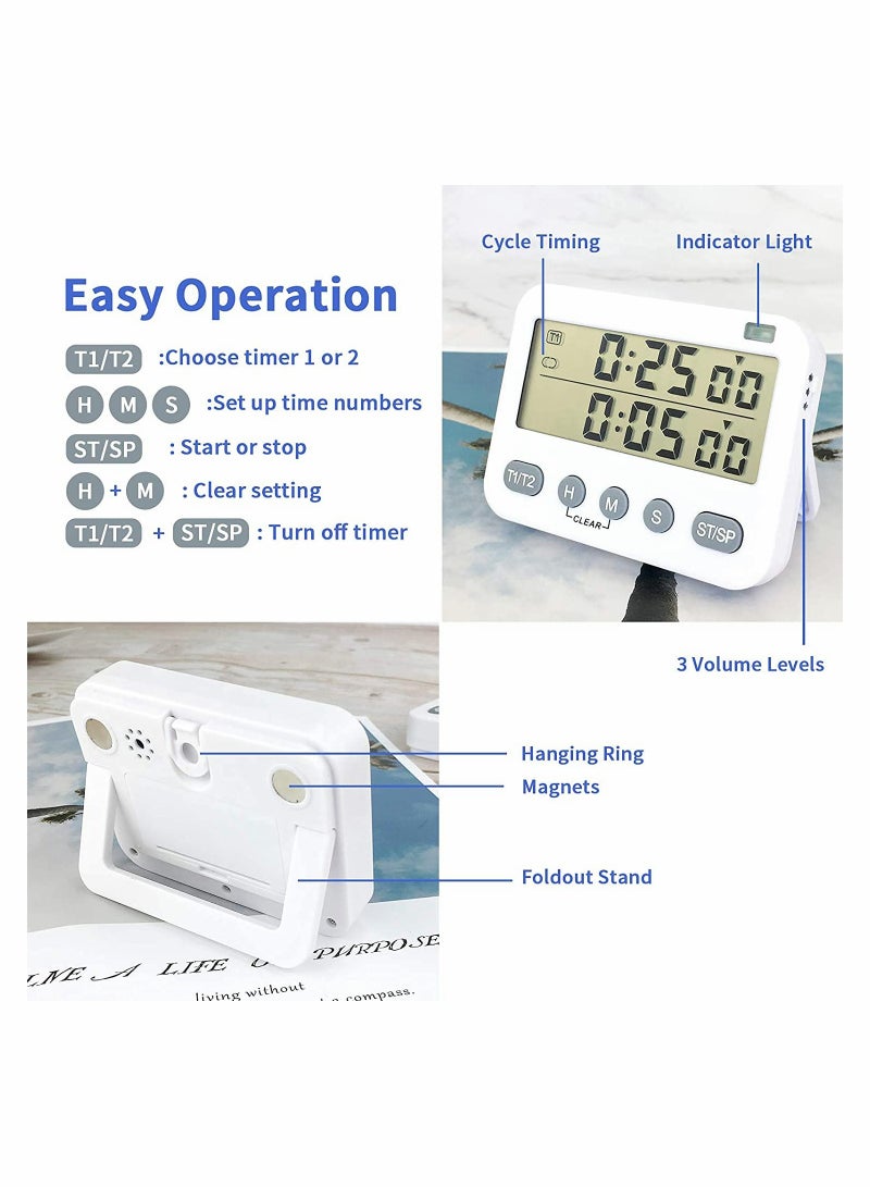 KASTWAVE 2 in 1 Kitchen Timer, Digital Kitchen Timer,24-Hours Digital Timer - Image 5