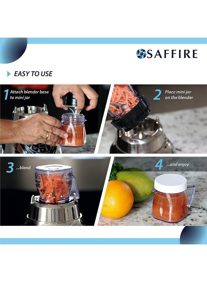 SAFFIRE Replacement Mini 1-cup Plastic Jar by Saffire, fits most Oster Blenders (2 Pieces) - Image 5