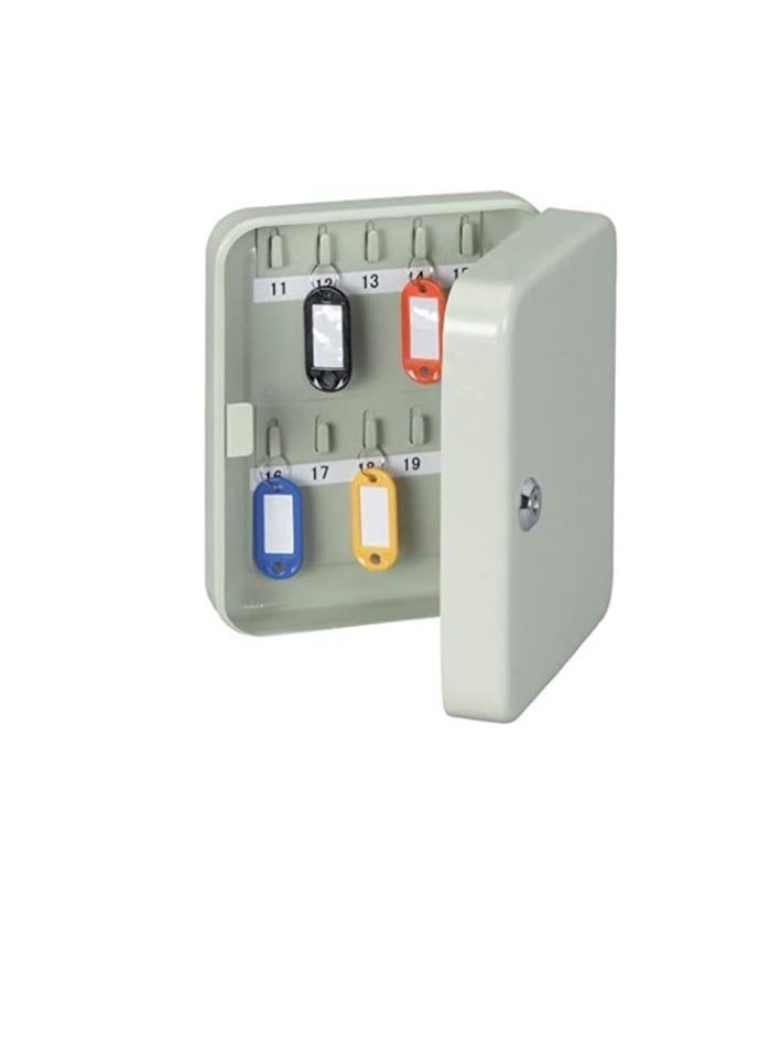 ROBUSTLINE Robustline Metal Storage Safe Key Box, 20 Keys Capacity, Wall Mounted for Outdoor and Indoor Home- White Color - Image 3
